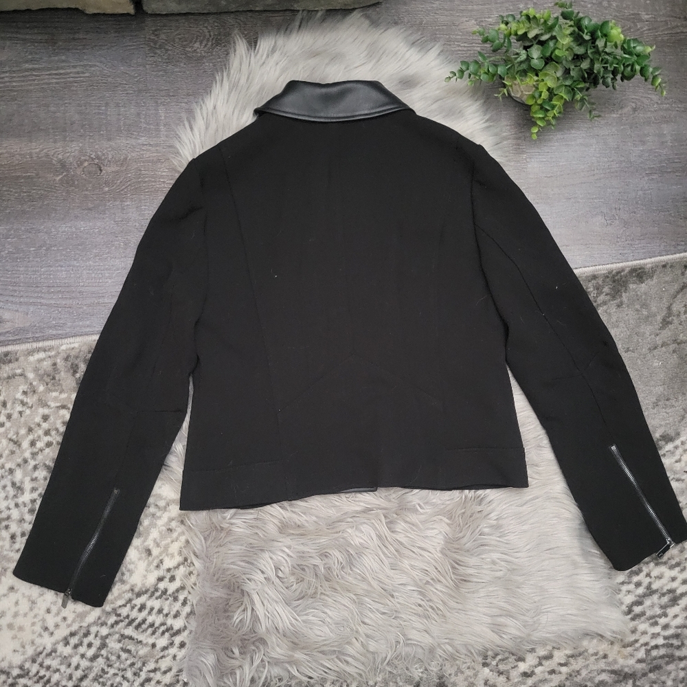 NWT TED BAKER Topas Faux Leather Collar Biker Zip Jacket size 3 - Picture 15 of 16